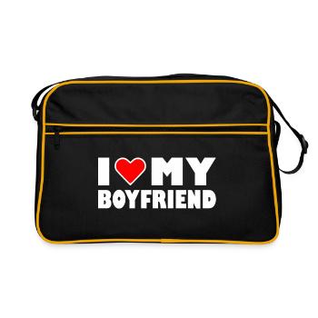 love my I heart my boyfriend - Sac Retro - noir/or - Devant
