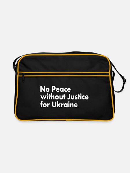No peace without justice for ukraine - Retro Bag - black/gold - Front