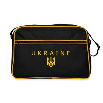 Ukraine - Retro Tasche - Schwarz/Gold - Vorne