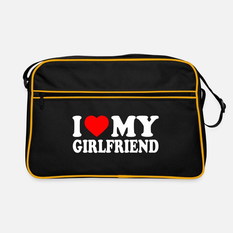 I love my girlfriend - Sac Retro - noir/or