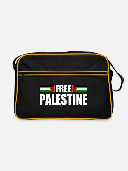 Free palestine - Sac Retro - noir/or - Devant