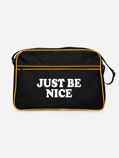 Just be nice - Retro Bag - black/gold - Front