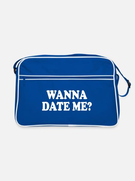 wanna date me - Retro Bag - blue/white - Front