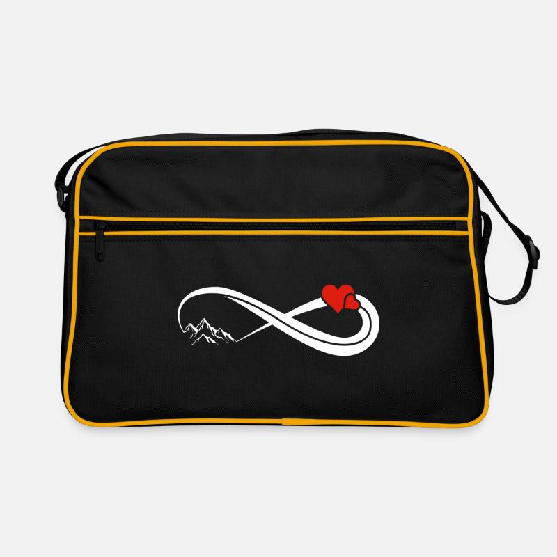 Unendlich Berge Unendlichkeit Zeichen Retro Tasche