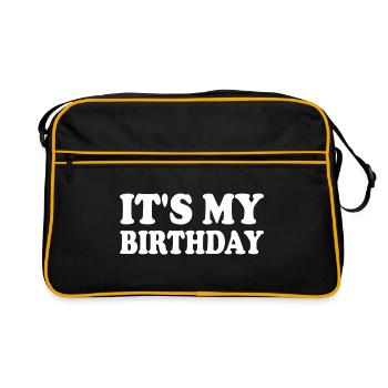 It's my birthday - Retro Tasche - Schwarz/Gold - Vorne