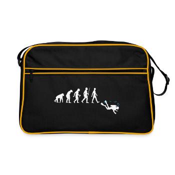 Evolution Of Diving - Funny Scuba Diving Gift - Retro Bag - black/gold - Front