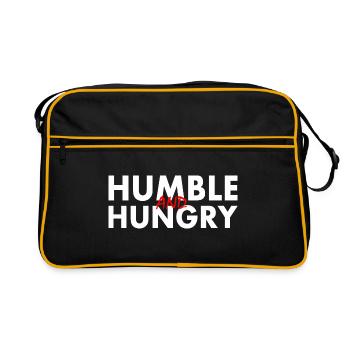 Humble and hungry - Retro Tasche - Schwarz/Gold - Vorne