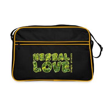 herbal love ackersenf - Retro Tasche - Schwarz/Gold - Vorne