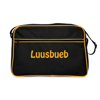 Luusbueb Schwiizertüütsch dialect cheeky baby body - Retro Bag - black/gold - Front