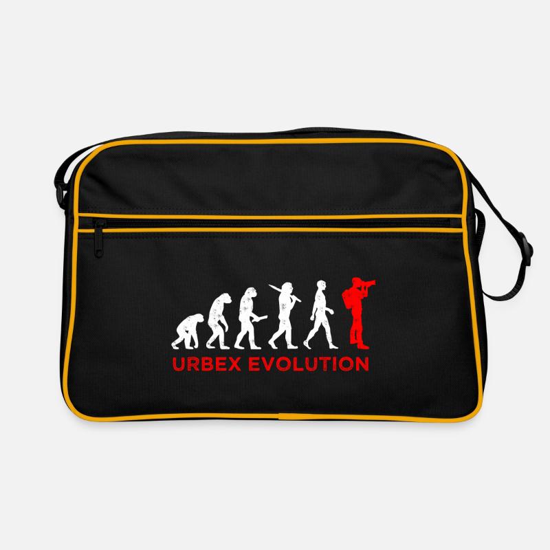 Urbex evolution urbexer vintage - Retro Tasche - Schwarz/Gold