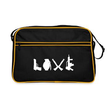LOVE Banksy Armes Typographie Street Art - Sac Retro - noir/or - Devant