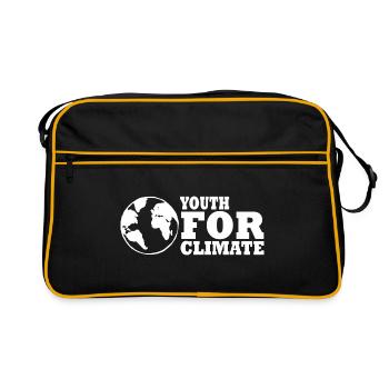 Youth for climate - Retro Tasche - Schwarz/Gold - Vorne