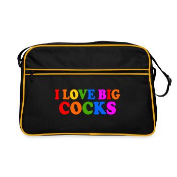 I love big cocks - Sac Retro - noir/or - Devant