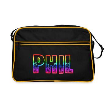 phil rs rainbow - Retro Bag - black/gold - Front