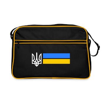 Ukraine - Retro Tasche - Schwarz/Gold - Vorne