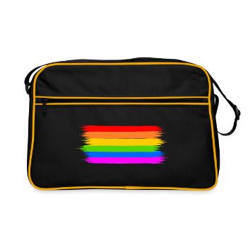 drapeau arc-en-ciel - Sac Retro - noir/or - Devant