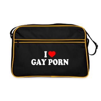 I love gay porn - Sac Retro - noir/or - Devant