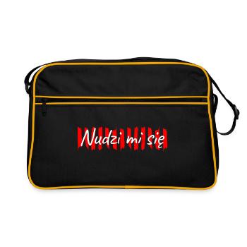 Mir ist langweilig - polnisch - Retro Tasche - Schwarz/Gold - Vorne