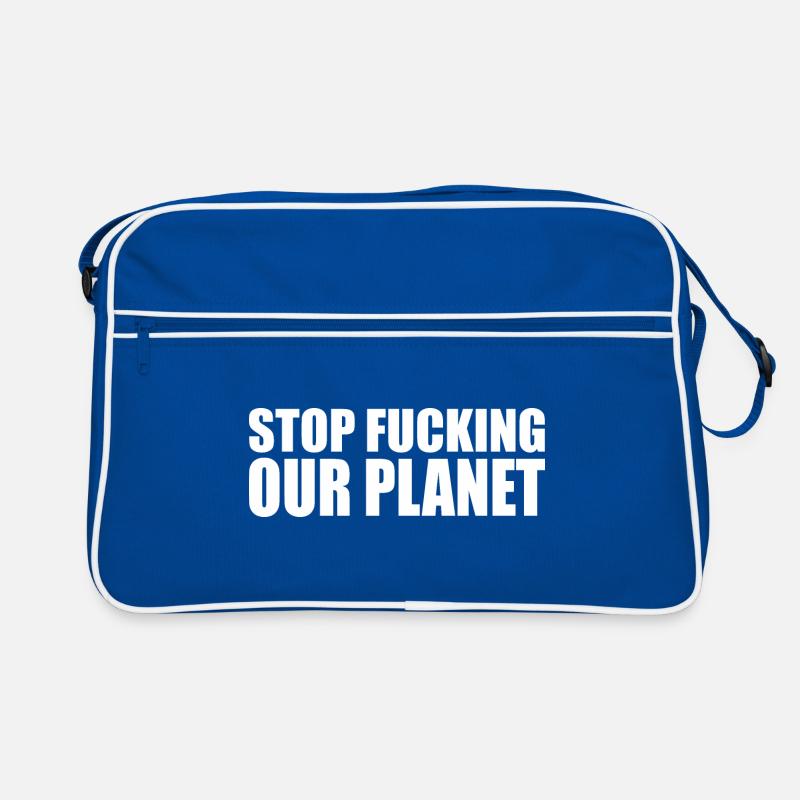 Stop fracking our planet Retro Tasche