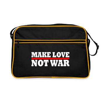Make love not war - Retro Tasche - Schwarz/Gold - Vorne