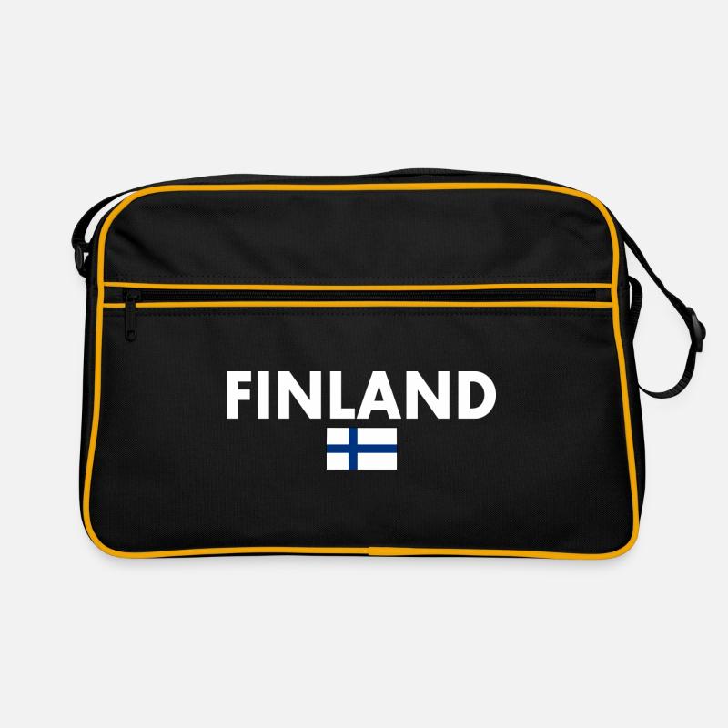 Finnland - Retro Tasche - Schwarz/Gold