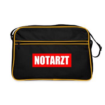 Notarzt - Retro Tasche - Schwarz/Gold - Vorne