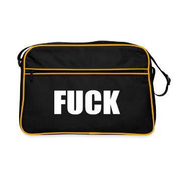 Fuck - Retro Tasche - Schwarz/Gold - Vorne