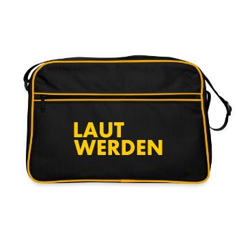 Laut werden - Retro Tasche - Schwarz/Gold - Vorne