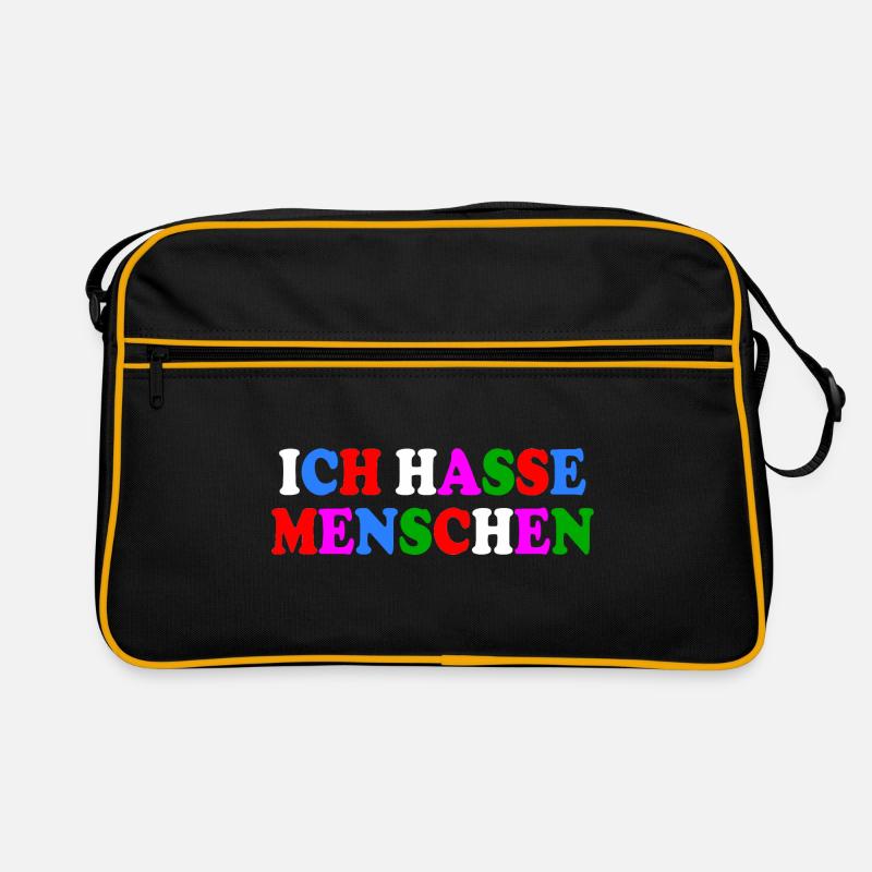 Ich hasse menschen Retro Tasche