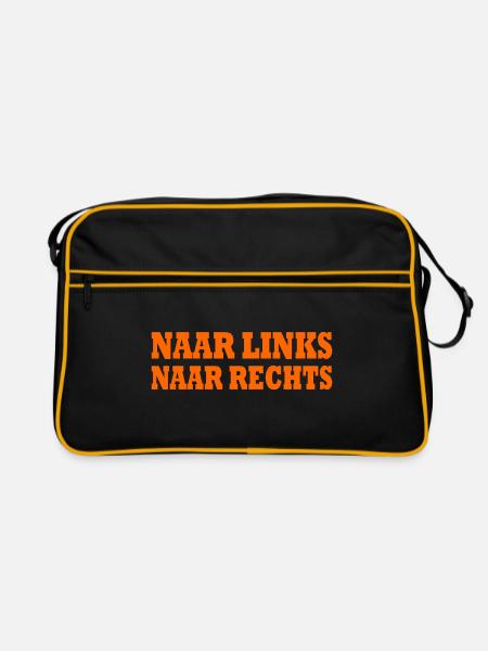 naar links naar rechts - Retro Bag - black/gold - Front