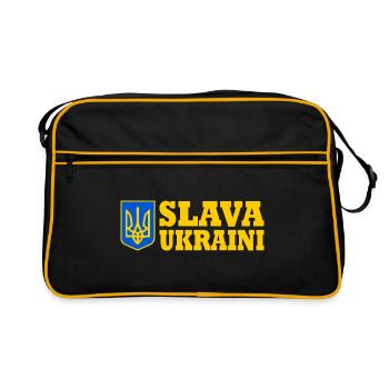Slava ukraini - Retro Tasche - Schwarz/Gold - Vorne