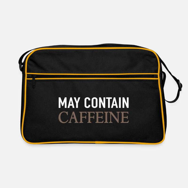 May Contain Caffeine Kaffee Spruch Retro Tasche