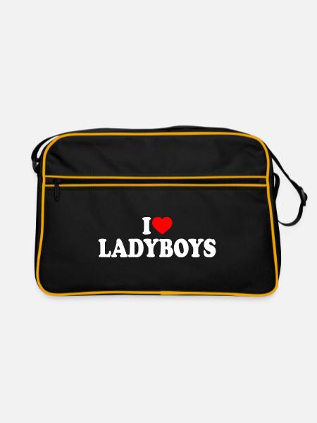 I love ladyboys - Sac Retro - noir/or - Devant