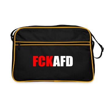 Fck afd - Retro Tasche - Schwarz/Gold - Vorne