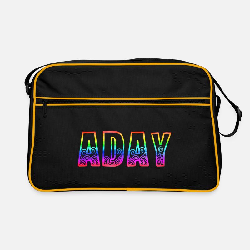 aday rs regenbogen - Retro Tasche - Schwarz/Gold