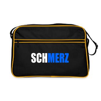 Schmerz no merz - Retro Tasche - Schwarz/Gold - Vorne
