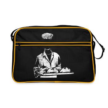 Bäcker Backen - Retro Tasche - Schwarz/Gold - Vorne