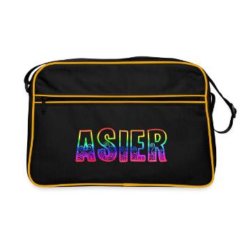 asier rs regenbogen - Retro Tasche - Schwarz/Gold - Vorne
