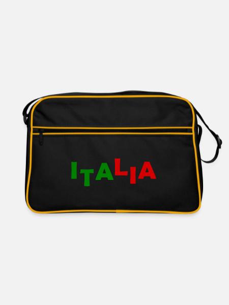 italian flag - Retro Bag - black/gold - Front