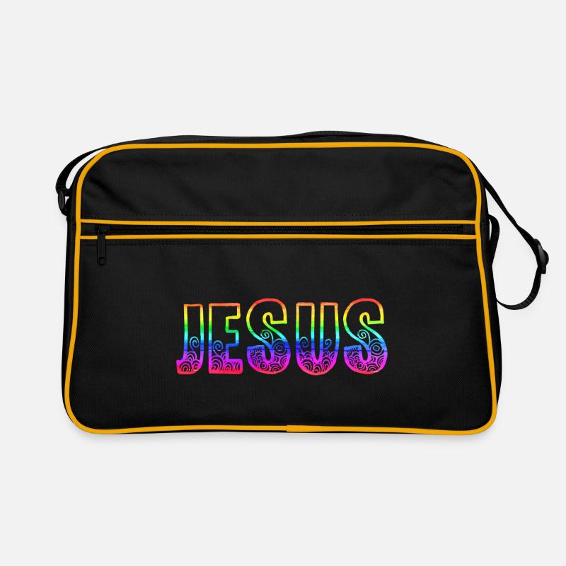 jesus rs regenbogen Retro Tasche