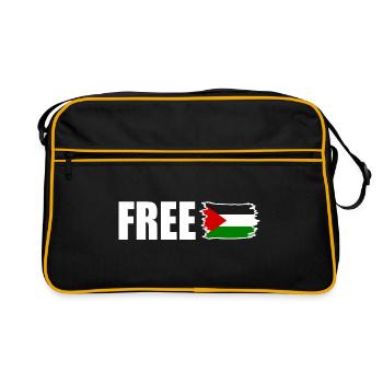 Free palestine - Retro Tasche - Schwarz/Gold - Vorne