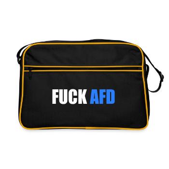 Fuck afd - Retro Tasche - Schwarz/Gold - Vorne