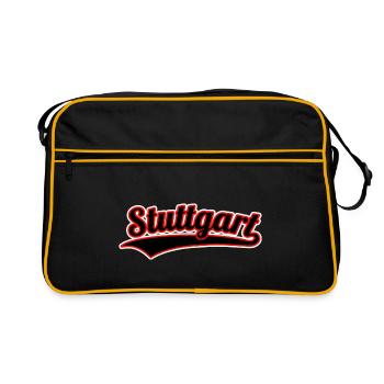 Lettrage Stuttgart Sport - Sac Retro - noir/or - Devant