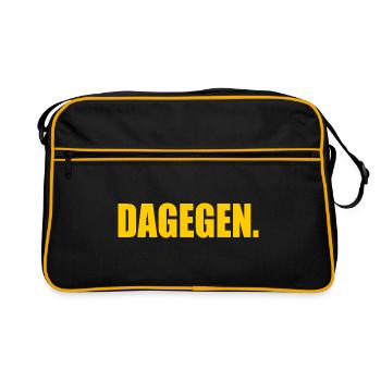 Dagegen - Retro Tasche - Schwarz/Gold - Vorne