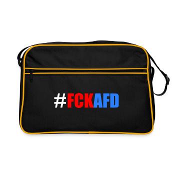 Fck afd - Retro Tasche - Schwarz/Gold - Vorne