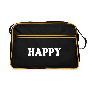 Happy - Retro Tasche - Schwarz/Gold - Vorne