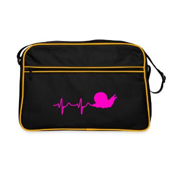 Funny snail heartbeat slime trail snail - Retro Bag - black/gold - Front