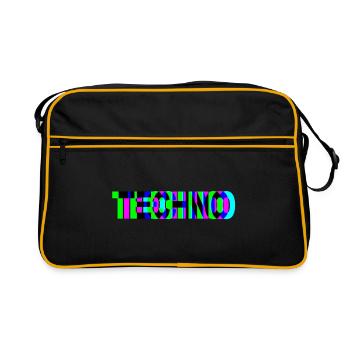 TECHNO DJ Raver EDM Rave Party gift - Retro Bag - black/gold - Front