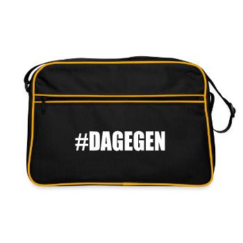 Dagegen - Retro Tasche - Schwarz/Gold - Vorne