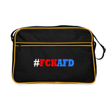 Fck afd - Retro Tasche - Schwarz/Gold - Vorne